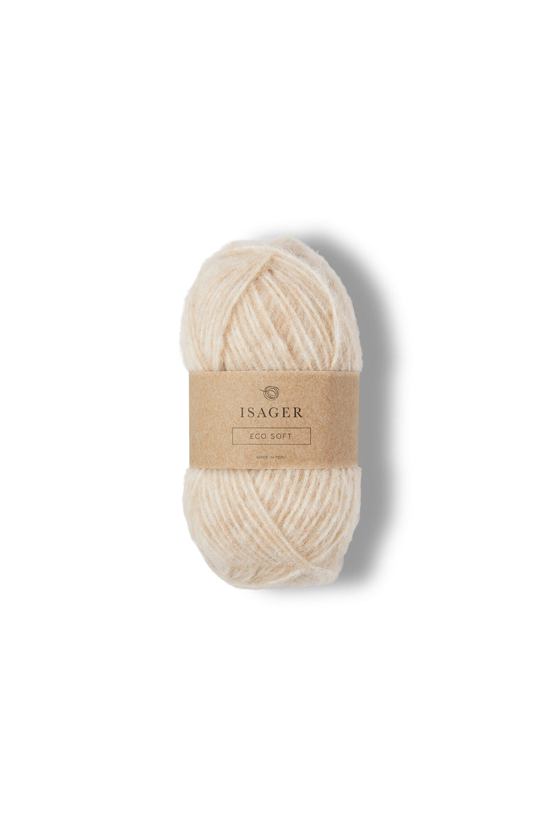 Isager Eco Soft Yarn UK shade E6S Eco 6S undyed alpaca cotton blend yarn aran to chunky weight