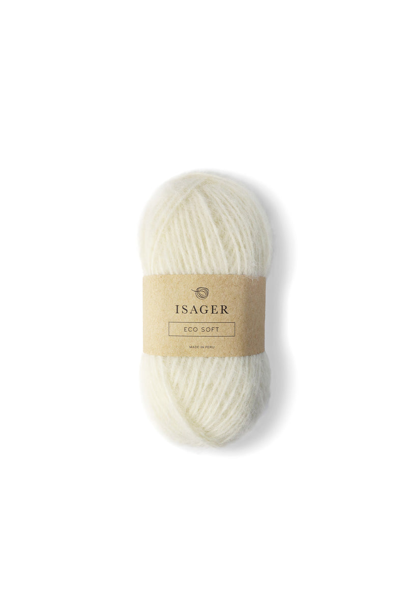 Isager Eco Soft Yarn UK shade E0 Eco 0 undyed alpaca cotton blend yarn aran to chunky weight