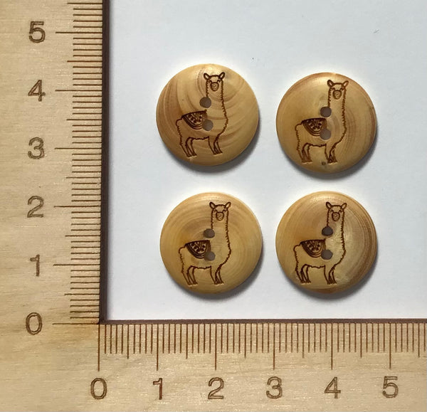 Wooden Buttons - Llama Design B040