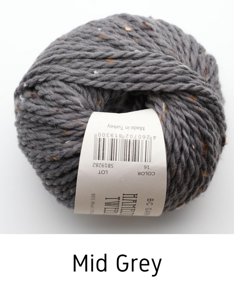 Knitting Kit: Magic Loop Mitts in BC Garn Hamelton Tweed 2 Chunky GOTS certified organic yarn