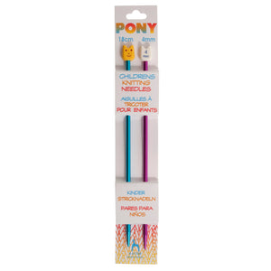 Pony 4mm Kids Needles: Coloured Aluminium