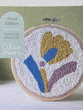 WholePunching Punch Needle Kit Abstract Floral Close Up
