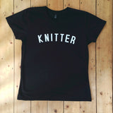 Stitchers Tees Unisex T-Shirt: Black Tee with Gold Lettering