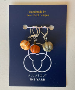 Hand Made Stitch Markers by Janet Friel Designs - Gourds