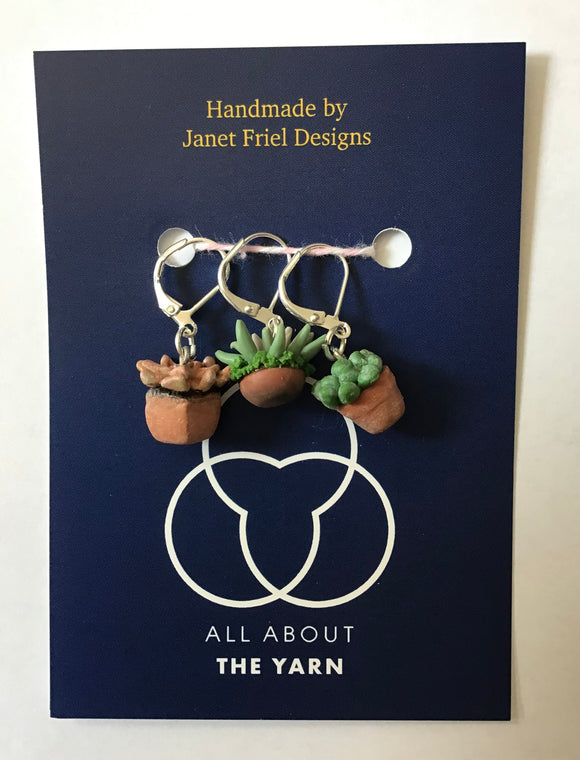 Handmade Stitch Markers by Janet Friel Designs - Succulents