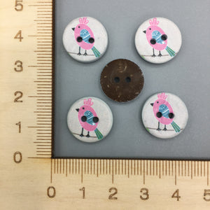 Bird Button (pink) B007