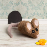Brown Mouse Brooch Needle Felting Kit