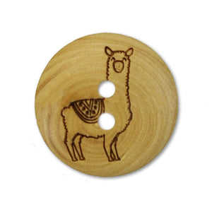 Wooden Buttons - Llama Design B040