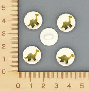 Green dinosaur button B035
