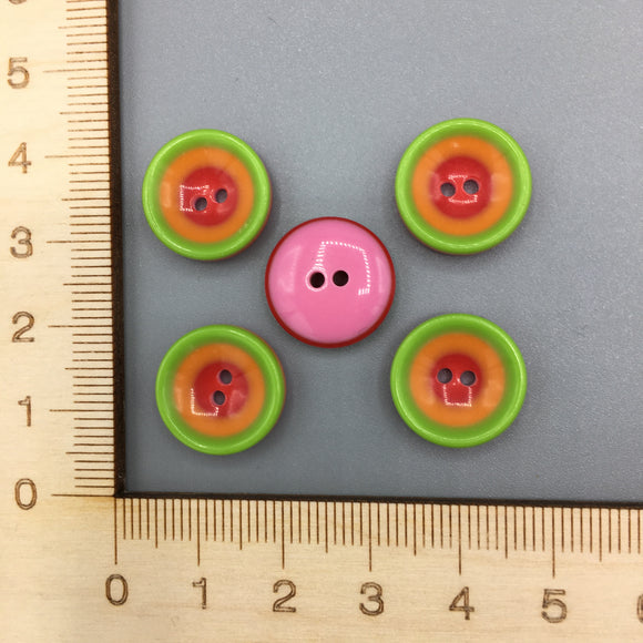 Colourful Circular Button (red/orange/green) B001