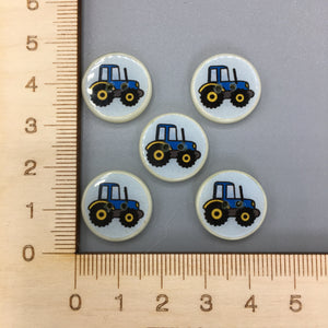 Blue Tractor Button B013