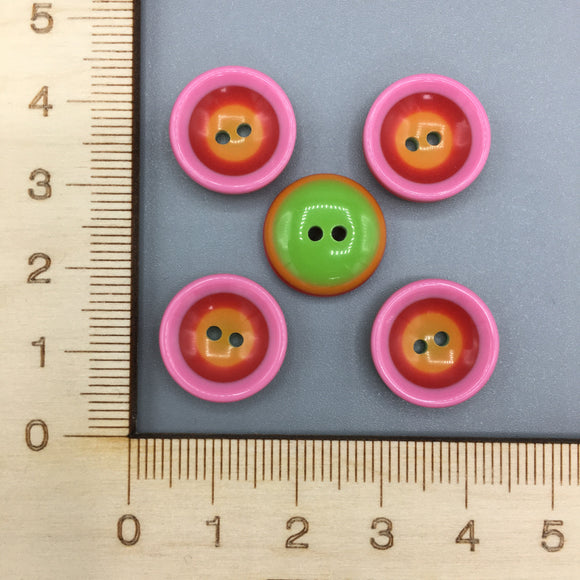 Colourful Circular Button (orange/red/pink) B003